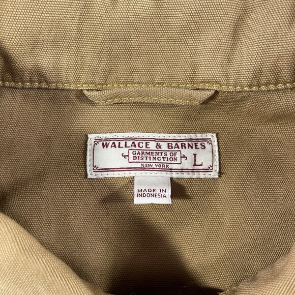 J.Crew Wallace & Barnes Duck Canvas Trucker Jacket AU671 Tan Toasted Wheat Men L - Picture 2 of 9